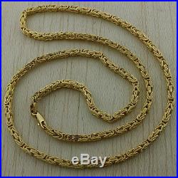 UK Hallmarked 9ct Gold Square Byzantine Chain -32 4mm 32g RRP £1450 (I6 32)