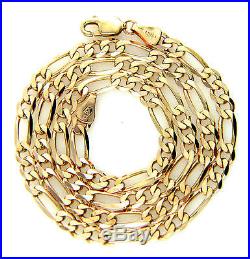 UK Hallmarked Solid 9ct Gold Mens Ladies Figaro Link Chain Necklace 16