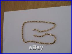 Unisex 9ct Gold Belcher Chain Necklace