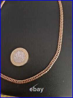 Unisex Double Link Rose Gold Curb Chain 375 Weight 10.4 Grams Width 4mm 45cm