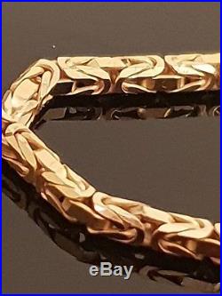 Unusual Vintage 9ct Gold Fancy Box Chain Link Necklace 24 #267
