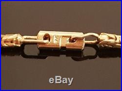 Unusual Vintage 9ct Gold Fancy Box Chain Link Necklace 24 #267