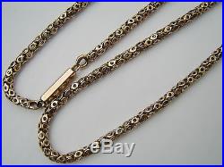 VERY OLD ANTIQUE 9CT GOLD CHAIN NECKLACE FANCY BOX LINK UNUSUAL STUNNING DESIGN