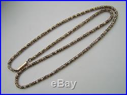 VERY OLD ANTIQUE 9CT GOLD CHAIN NECKLACE FANCY BOX LINK UNUSUAL STUNNING DESIGN
