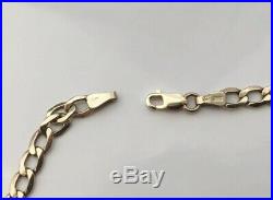 VINTAGE 375 9CT GOLD FLAT CURB LINK CHAIN NECKLACE 20.5 inches