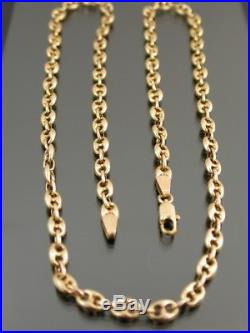VINTAGE 9ct GOLD ANCHOR LINK NECKLACE CHAIN 20 inch C. 1980