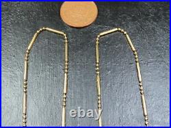 VINTAGE 9ct GOLD BATON & FACETED BALL LINK NECKLACE CHAIN 18 inch C. 1990
