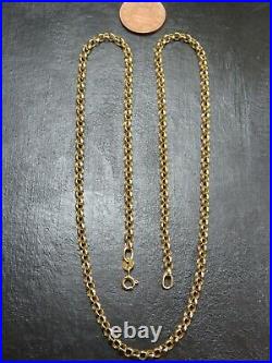 VINTAGE 9ct GOLD BELCHER LINK NECKLACE CHAIN 20 inch C. 2000