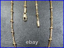 VINTAGE 9ct GOLD BOX & BALL LINK NECKLACE CHAIN 17 inch C. 2000