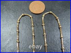 VINTAGE 9ct GOLD BOX & BALL LINK NECKLACE CHAIN 17 inch C. 2000