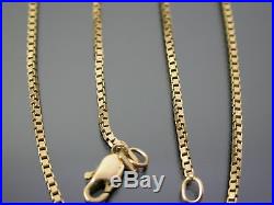 VINTAGE 9ct GOLD BOX LINK NECKLACE CHAIN 18 inch 1983