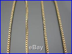 VINTAGE 9ct GOLD BOX LINK NECKLACE CHAIN 18 inch 1983