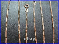 VINTAGE 9ct GOLD BOX LINK NECKLACE CHAIN 23 inch 1978