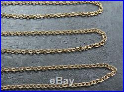 VINTAGE 9ct GOLD CABLE LINK NECKLACE CHAIN 20 1/2 inch C. 1990