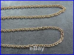 VINTAGE 9ct GOLD CABLE LINK NECKLACE CHAIN 20 1/2 inch C. 1990