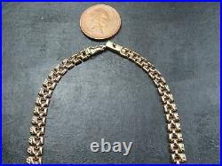 VINTAGE 9ct GOLD CLEOPATRA FANCY LINK NECKLACE CHAIN 17 inch 1991