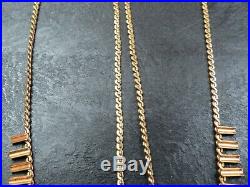 VINTAGE 9ct GOLD CLEOPATRA S LINK NECKLACE CHAIN 17 1/2 inch C. 1980