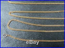 VINTAGE 9ct GOLD CURB LINK NECKLACE CHAIN 23 inch C. 1990
