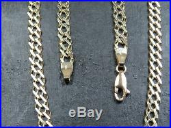 VINTAGE 9ct GOLD DOUBLE FACETED CURB LINK NECKLACE CHAIN 20 inch C. 2000