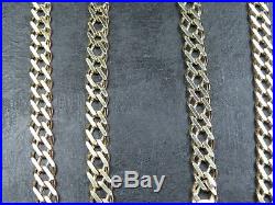 VINTAGE 9ct GOLD DOUBLE FACETED CURB LINK NECKLACE CHAIN 20 inch C. 2000