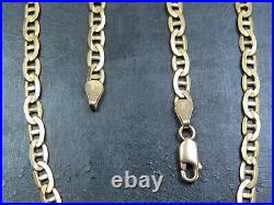 VINTAGE 9ct GOLD FACETED ANCHOR LINK NECKLACE CHAIN 20 1/2 inch 1993