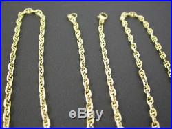 VINTAGE 9ct GOLD FACETED ANCHOR LINK NECKLACE CHAIN 28 inch C. 1990