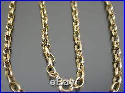 VINTAGE 9ct GOLD FACETED BELCHER LINK NECKLACE CHAIN 24 inch