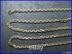 VINTAGE 9ct GOLD FACETED CABLE LINK NECKLACE CHAIN 20 1/2 inch C. 1990