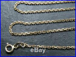VINTAGE 9ct GOLD FACETED CABLE LINK NECKLACE CHAIN 20 1/2 inch C. 1990