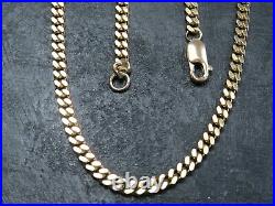 VINTAGE 9ct GOLD FACETED CURB LINK NECKLACE CHAIN 20 inch 1994