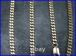 VINTAGE 9ct GOLD FACETED CURB LINK NECKLACE CHAIN 20 inch 1994