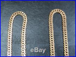 VINTAGE 9ct GOLD FACETED CURB LINK NECKLACE CHAIN 20 inch C. 1990