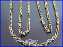 VINTAGE 9ct GOLD FACETED SQUARE BELCHER LINK NECKLACE CHAIN 30 inch 1986