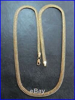 VINTAGE 9ct GOLD FANCY FLAT LINK NECKLACE CHAIN 20 inch C. 1990