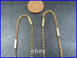 VINTAGE 9ct GOLD FANCY LINK & BATON LINK NECKLACE CHAIN 17 inch 2008