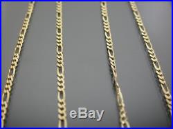 VINTAGE 9ct GOLD FIGARO LINK NECKLACE CHAIN 18 inch C. 1990