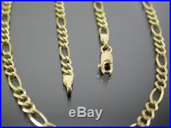 VINTAGE 9ct GOLD FIGARO LINK NECKLACE CHAIN 20 inch 1999