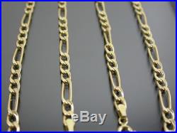 VINTAGE 9ct GOLD FIGARO LINK NECKLACE CHAIN 20 inch C. 1980
