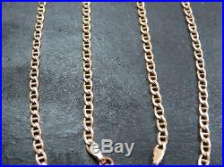 VINTAGE 9ct GOLD FLAT ANCHOR LINK NECKLACE CHAIN 24 inch 1990