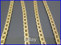 VINTAGE 9ct GOLD FLAT BYZANTINE LINK NECKLACE CHAIN 18 inch C. 1980