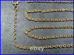 VINTAGE 9ct GOLD FLAT CABLE LINK NECKLACE CHAIN 16 inch C. 1990