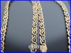 VINTAGE 9ct GOLD FLAT CELTIC SCROLL LINK NECKLACE CHAIN 18 inch C. 1990