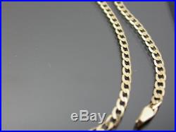 VINTAGE 9ct GOLD FLAT CURB LINK NECKLACE CHAIN 18 inch 1978