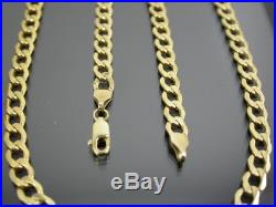 VINTAGE 9ct GOLD FLAT CURB LINK NECKLACE CHAIN 20 inch C. 1990