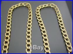 VINTAGE 9ct GOLD FLAT CURB LINK NECKLACE CHAIN 20 inch C. 1990