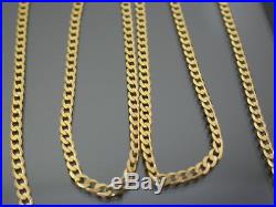 VINTAGE 9ct GOLD FLAT CURB LINK NECKLACE CHAIN 26 inch C. 1980