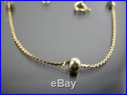 VINTAGE 9ct GOLD FLAT S & BALL LINK NECKLACE CHAIN 15 1/2 inch C. 1980