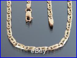 VINTAGE 9ct GOLD FLAT SCROLL LINK NECKLACE CHAIN 18 inch 1989