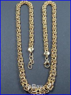 VINTAGE 9ct GOLD GRADUATED BYZANTINE LINK NECKLACE CHAIN 20 inch C. 2000