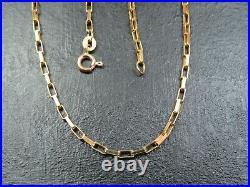 VINTAGE 9ct GOLD LONG BOX LINK NECKLACE CHAIN 18 inch 1983